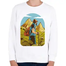 PRINTFASHION Hegymászó - Gyerek pulóver - Fehér gyerek pulóver, kardigán