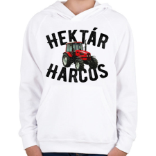 PRINTFASHION Hektár Harcos - Gyerek kapucnis pulóver - Fehér gyerek pulóver, kardigán