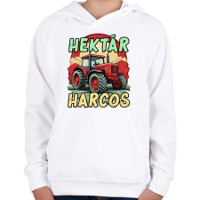 PRINTFASHION Hektár Harcos - Gyerek kapucnis pulóver - Fehér gyerek pulóver, kardigán