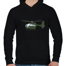 PRINTFASHION Helikopter - Férfi kapucnis pulóver - Fekete