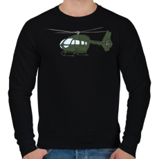 PRINTFASHION Helikopter - Férfi pulóver - Fekete