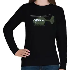 PRINTFASHION Helikopter - Női pulóver - Fekete női pulóver, kardigán