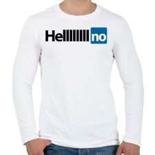 PRINTFASHION HELL NO - Férfi hosszú ujjú póló - Fehér férfi póló