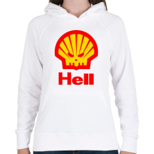 PRINTFASHION Hell - Női kapucnis pulóver - Fehér női pulóver, kardigán