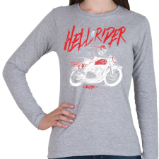 PRINTFASHION Hell Rider - fehér - Női hosszú ujjú póló - Sport szürke női póló