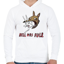 PRINTFASHION Hell was fun - Férfi kapucnis pulóver - Fehér férfi pulóver, kardigán