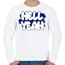 PRINTFASHION Hell Yeah  - Férfi pulóver - Fehér