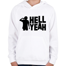 PRINTFASHION Hell Yeah - Gyerek kapucnis pulóver - Fehér