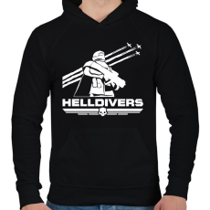 PRINTFASHION Helldivers - Férfi kapucnis pulóver - Fekete