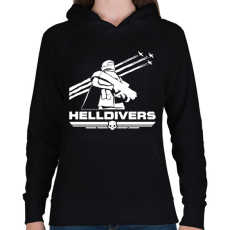 PRINTFASHION Helldivers - Női kapucnis pulóver - Fekete