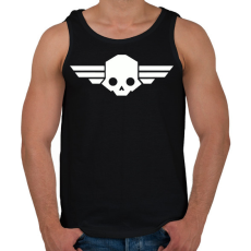 PRINTFASHION Helldivers skull - Férfi atléta - Fekete