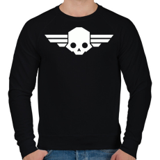 PRINTFASHION Helldivers skull - Férfi pulóver - Fekete