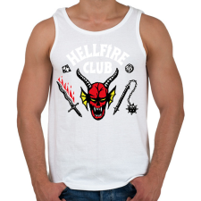 PRINTFASHION Hellfire Club - Férfi atléta - Fehér atléta, trikó