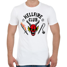 PRINTFASHION Hellfire Club - Férfi póló - Fehér férfi póló