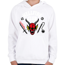PRINTFASHION Hellfire Club - Gyerek kapucnis pulóver - Fehér gyerek pulóver, kardigán