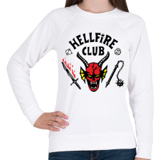 PRINTFASHION Hellfire Club - Női pulóver - Fehér női pulóver, kardigán