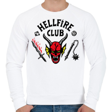 PRINTFASHION Hellfire Club - Stranger Things - Férfi pulóver - Fehér férfi pulóver, kardigán