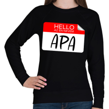 PRINTFASHION Hello az én nevem apa - Női pulóver - Fekete női pulóver, kardigán