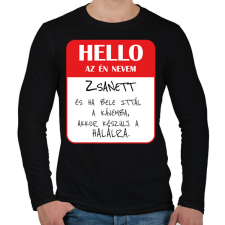 PRINTFASHION Hello az én nevem - Bögre - Férfi hosszú ujjú póló - Fekete férfi póló