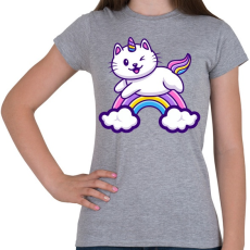 PRINTFASHION Hello cica - Női póló - Sport szürke