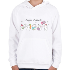 PRINTFASHION Hello Húsvét - Gyerek kapucnis pulóver - Fehér