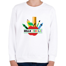 PRINTFASHION Hello Iskola - Gyerek pulóver - Fehér gyerek pulóver, kardigán