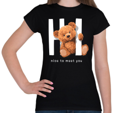 PRINTFASHION Hello maci - Női póló - Fekete női póló