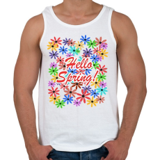 PRINTFASHION Hello Spring - Férfi atléta - Fehér