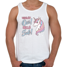 PRINTFASHION Helló suli! - Unikornis - Férfi atléta - Fehér