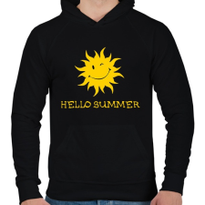 PRINTFASHION HELLO SUMMER - Férfi kapucnis pulóver - Fekete férfi pulóver, kardigán