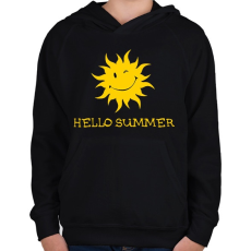 PRINTFASHION HELLO SUMMER - Gyerek kapucnis pulóver - Fekete