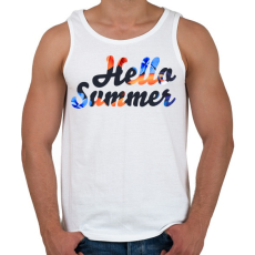 PRINTFASHION Hello Summer / Hello Nyár - Férfi atléta - Fehér