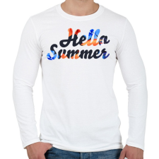 PRINTFASHION Hello Summer / Hello Nyár - Férfi hosszú ujjú póló - Fehér férfi póló