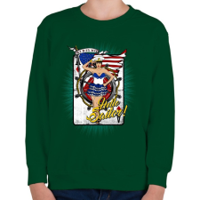 PRINTFASHION Helló tengerész - Gyerek pulóver - Sötétzöld gyerek pulóver, kardigán