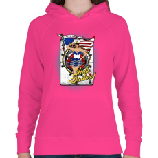 PRINTFASHION Helló tengerész - Női kapucnis pulóver - Fukszia