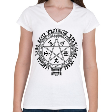 PRINTFASHION Hellsing logo - Női V-nyakú póló - Fehér női póló