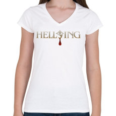 PRINTFASHION Hellsing logo - Női V-nyakú póló - Fehér