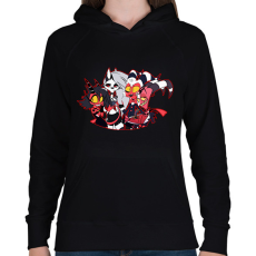 PRINTFASHION helluva boss #3 - Női kapucnis pulóver - Fekete