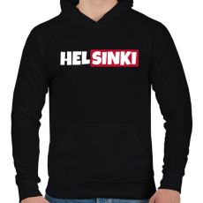 PRINTFASHION HELSINKI - Férfi kapucnis pulóver - Fekete