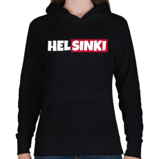 PRINTFASHION HELSINKI - Női kapucnis pulóver - Fekete