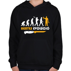 PRINTFASHION Hentes evolúció - Gyerek kapucnis pulóver - Fekete