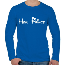 PRINTFASHION Her prince fehér - Férfi hosszú ujjú póló - Királykék férfi póló