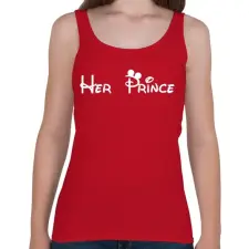 PRINTFASHION Her prince fehér - Női atléta - Cseresznyepiros női trikó
