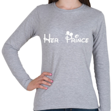 PRINTFASHION Her prince fehér - Női hosszú ujjú póló - Sport szürke női póló