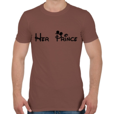 PRINTFASHION Her Prince - Férfi póló - Mogyoróbarna
