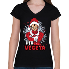 PRINTFASHION Her Vegeta - Női V-nyakú póló - Fekete női póló