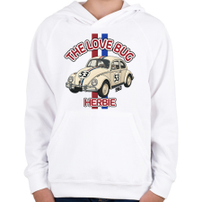 PRINTFASHION Herbie  - Gyerek kapucnis pulóver - Fehér gyerek pulóver, kardigán