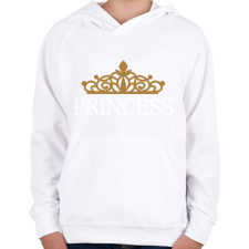 PRINTFASHION Hercegnő - Gyerek kapucnis pulóver - Fehér gyerek pulóver, kardigán