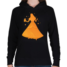 PRINTFASHION Hercegnő - Női kapucnis pulóver - Fekete női pulóver, kardigán