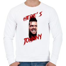 PRINTFASHION Here's Johnny - Férfi pulóver - Fehér férfi pulóver, kardigán